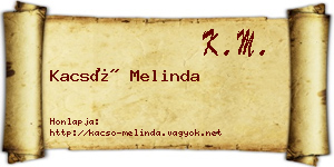 Kacsó Melinda névjegykártya
